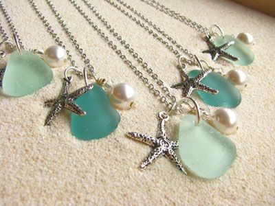 beach jewelry boston sea glass: sea glass wedding jewelry would be great for bridesmaids STXEQJB