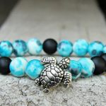 beaded bracelet turtle jewelry stone jewelry beach jewelry bead bracelet  boho YMQTNDG
