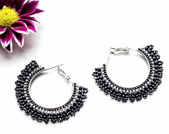 beaded earrings christmas gifts|for|womens earrings black earrings black jewelry  gift|for|mom LTZGEHA