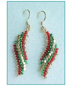 beaded earrings spiral leaf earrings beading pattern by barbara henthorn at bead -patterns.com GSFQUPB