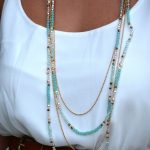 beaded necklaces long layered mint/lavender gold beaded necklace u0026 earring set HGEEYLJ
