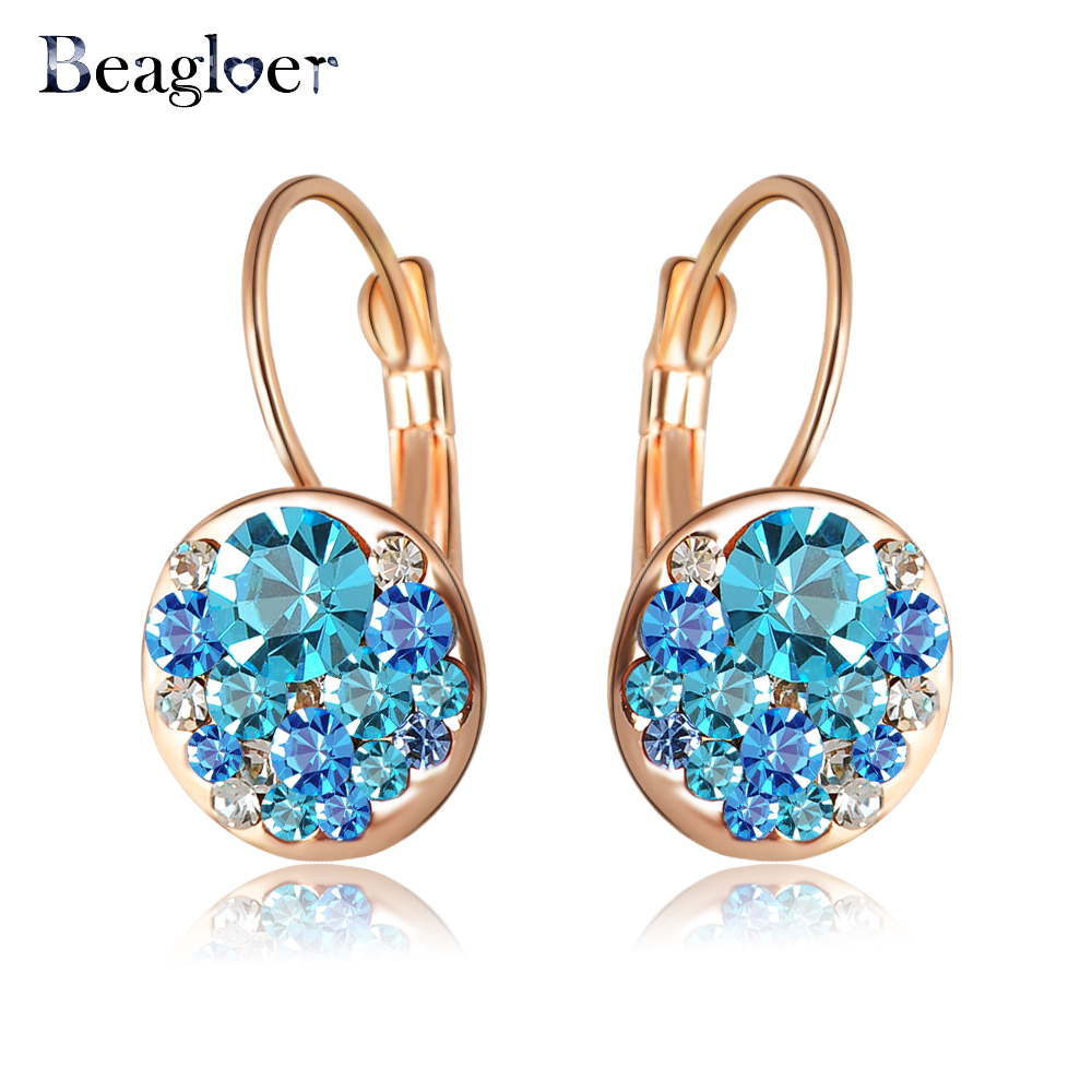 beagloer brand delicate girls earrings stud rose gold color with austrian ZWOUZJC