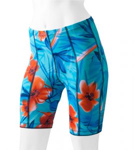 biking shorts aero tech womenu0027s turquois tropical printed cycling bike shorts KBSJZKR