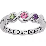 birthstone rings personalized daughteru0027s name and date birthstone ring in sterling silver JKFNMIJ