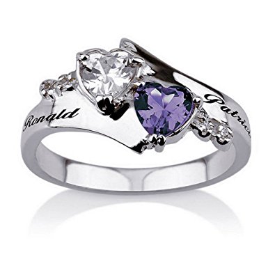 birthstone rings promise ring engraved ring sterling silver birthstone ring heart ring with EOYLPQI