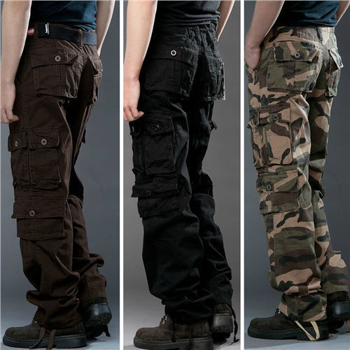 black cargo pants 2016 new mens casual military army cargo camo combat work pants trousers  pant ZXLILHM
