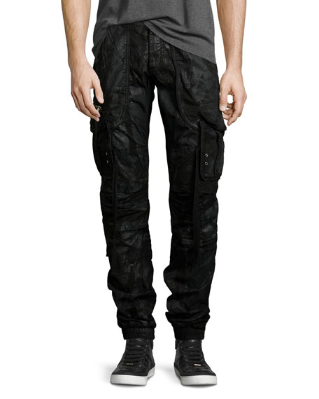 black cargo pants prpsresin-coated cargo pants, black JKWYKIJ