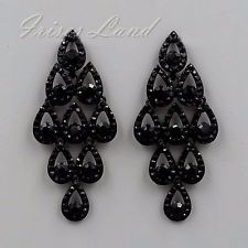 black earrings alloy black jet crystal rhinestone chandelier drop dangle earrings 09880 new YOPIGBD