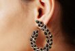 black earrings black crystal earrings HCMTEPF