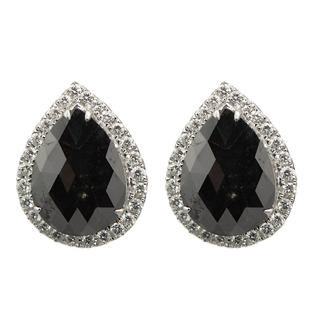 black earrings black diamond halo earrings LFFVBRX