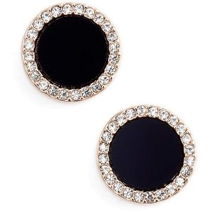 black earrings kate spade new york u0027in the spotlightu0027 circular stud earrings ($48) ❤ PMQHBLY