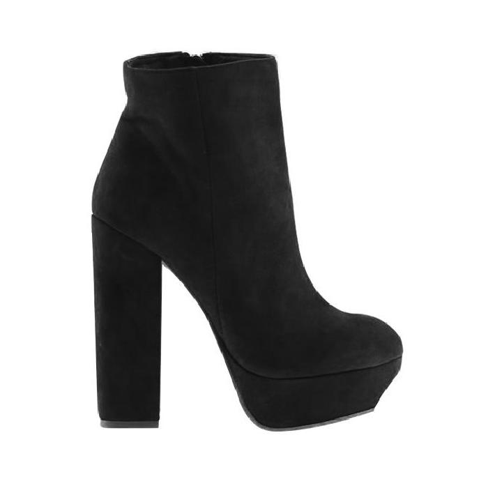 black heel boots black suede platform high heel boots -shein(sheinside) BJNZUZD