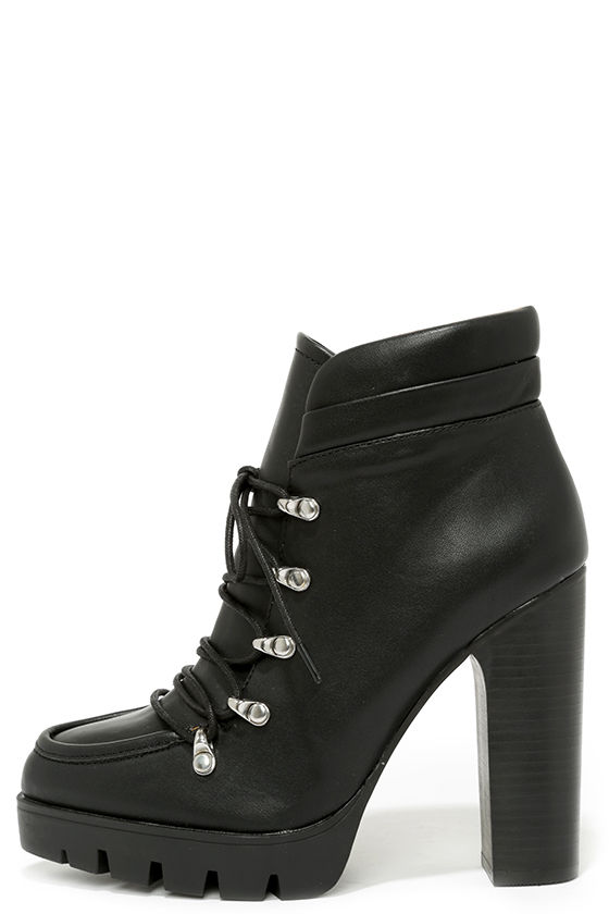 black heel boots cute black boots - high heel boots - ankle boots - booties - $113.00 MULYUFT