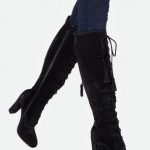 black heel boots rock high heel black boots with lace back detail a tapered heel. our boots LECZZRB