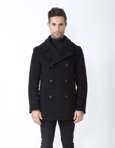 black pea coat ... mens-peacoat-scott-black-front ... YSNPACR