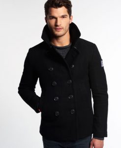 black pea coat superdry rookie pea coat black GAHXLTE