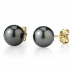 black pearl earrings 9mm tahitian south sea pearl stud earrings- various colors KDEQDCQ