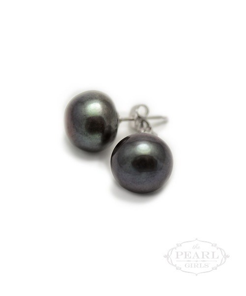 black pearl earrings classic tahitian black pearl stud earrings, the pearl girls, southern pearl SPUSGOY