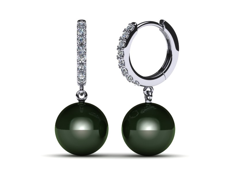 black pearl earrings tahitian-pearl-earring-diamond-medium-huggie-black-cultured-pearl-south-sea LBKBCGK