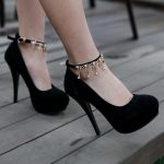 black shoes for women black women platform pumps chains tassel ankle straps high heels stiletto  heel shoes HXNXAPQ