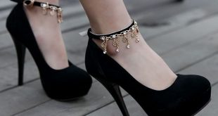 black shoes for women black women platform pumps chains tassel ankle straps high heels stiletto  heel shoes HXNXAPQ