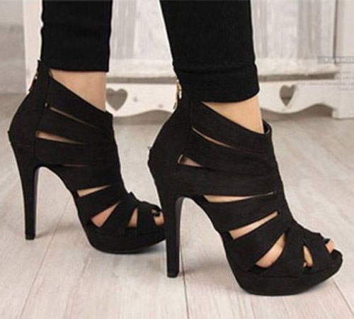 black shoes for women sexy womens platform pump stiletto high heels ankle boots sandal shoes black /red JQGAYQL