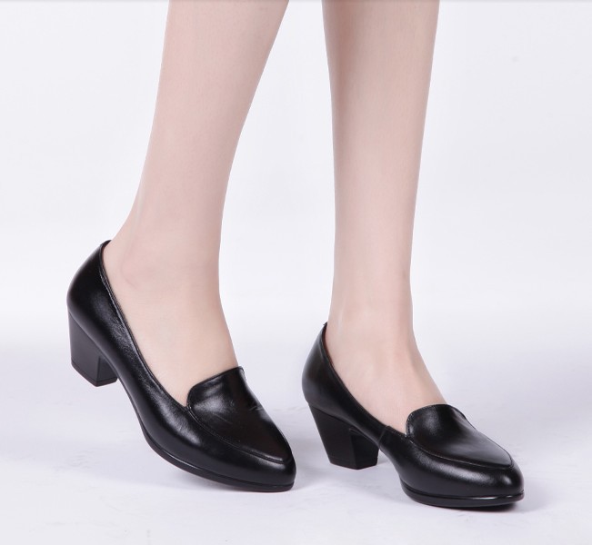 black shoes for women size 34-40 work shoes women genuine leather pumps office lady shoes black  low- PEWRDDL