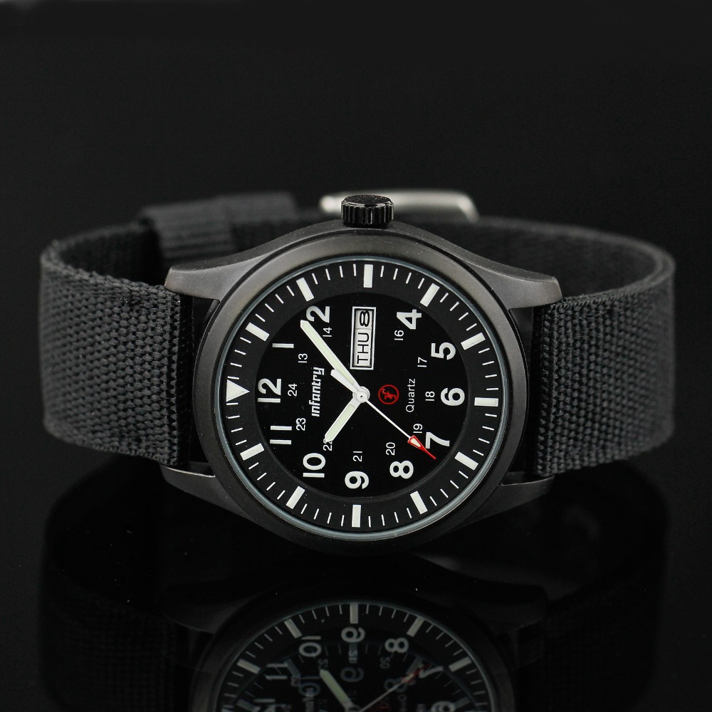 black watch aliexpress.com : buy infantry mens quartz wristwatch military luminous black  watch KTCQRLY