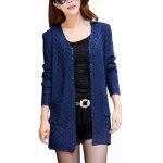 blue cardigan 2017 new women sweater long cardigan fashion long sleeve thin knitted  cardigan female SENHDVE