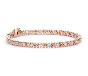 blue nile studio rose petal diamond bracelet in 18k rose gold (2.5 NNOGVJQ