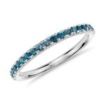 blue topaz rings riviera pavé blue topaz ring in 14k white gold (1.5mm) XGRQFNR