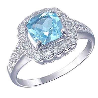 blue topaz rings sterling silver blue topaz ring (1.40 ct) in size 7 SBYFFOO