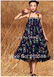 bohemian clothes wholesale-summer long skirt womenu0027s clothes flower print bohemian maxi  skirt beach skirts 90cm GIFAQXN