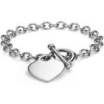 bracelet silver heart-tag toggle bracelet in sterling silver LKMFRXQ