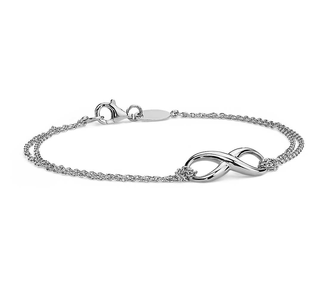 bracelet silver infinity chain bracelet in sterling silver ZVOFXOJ