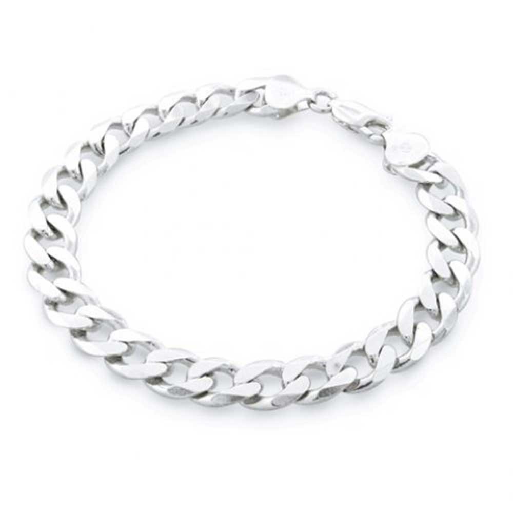 bracelet silver mens sterling silver 200 gauge curb link bracelet 9 inch UNTADSA