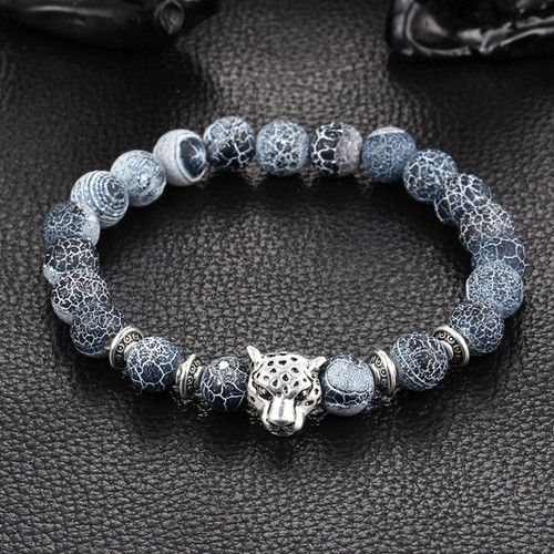 bracelets for men natural stone leopard bracelet PFONMPH