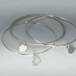 bracelets with charms set of 3 argentium silver bangles with charms, EDYZASZ