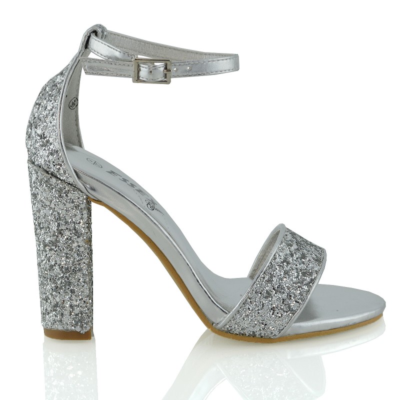briana silver glitter heels TCUNGAH