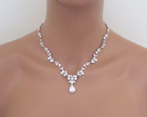 bridal jewelry set, wedding necklace set, bridal necklace, wedding jewelry,  crystal SKHUOXL