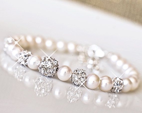 bridal pearl bracelet wedding jewelry wedding cuff bracelet swarovski  pearls cubic AJNANZJ