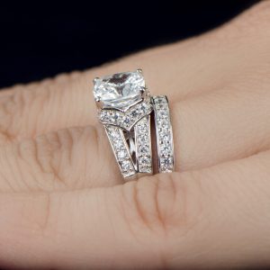 bridal ring sets marinelu0027s wedding ring set - cushion cut cz VHGKMDD