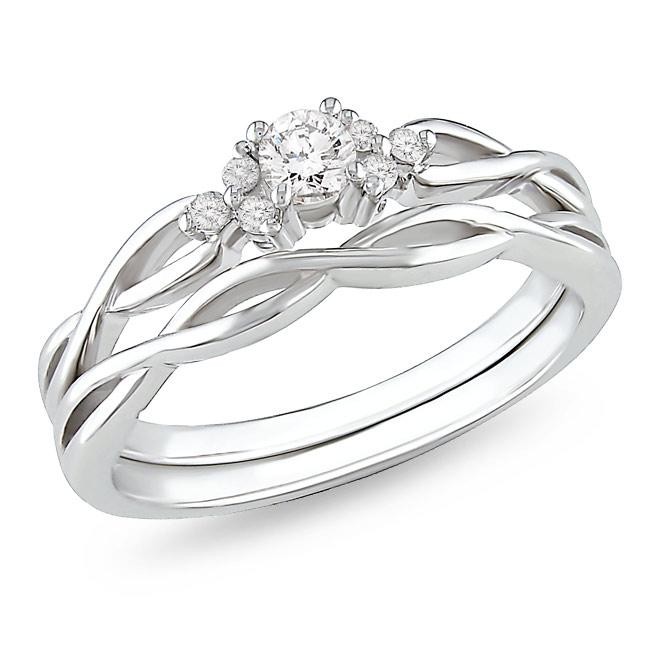 bridal ring sets precious diamond bridal ring set 0.25 carat round cut diamond on 10k DELZVWZ