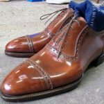 brogue shoes brown half brogue without medallion with antique patina by landy lacour.  brown half KTERVGK