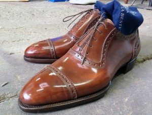 brogue shoes brown half brogue without medallion with antique patina by landy lacour.  brown half KTERVGK