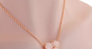 bronzallure rose quartz necklace in 18kt rose gold plate RZYAYCT