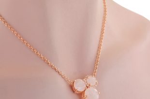 bronzallure rose quartz necklace in 18kt rose gold plate RZYAYCT
