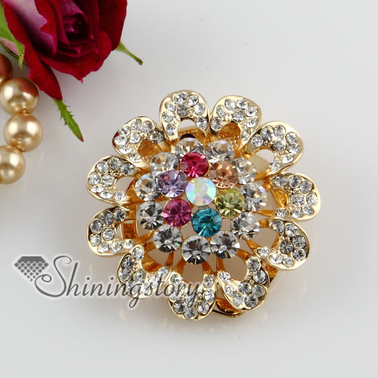 brooch jewellery rhinestone filigree flower scarf brooch pin jewellery NDYUAZU