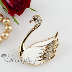 brooch jewellery rhinestone swan scarf brooch pin jewellery design b ZERPLAA