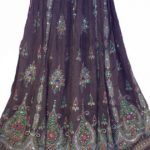 brown earth tone skirt, boho gypsy skirt, bollywood india skirt, long  sequin skirt DDWZQZR